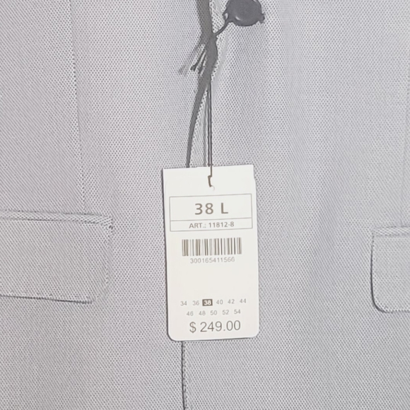 Slim Fit Stone Silver Blue Micro Textured Weave 2 Button Suit 11812 - Picture 4 of 4